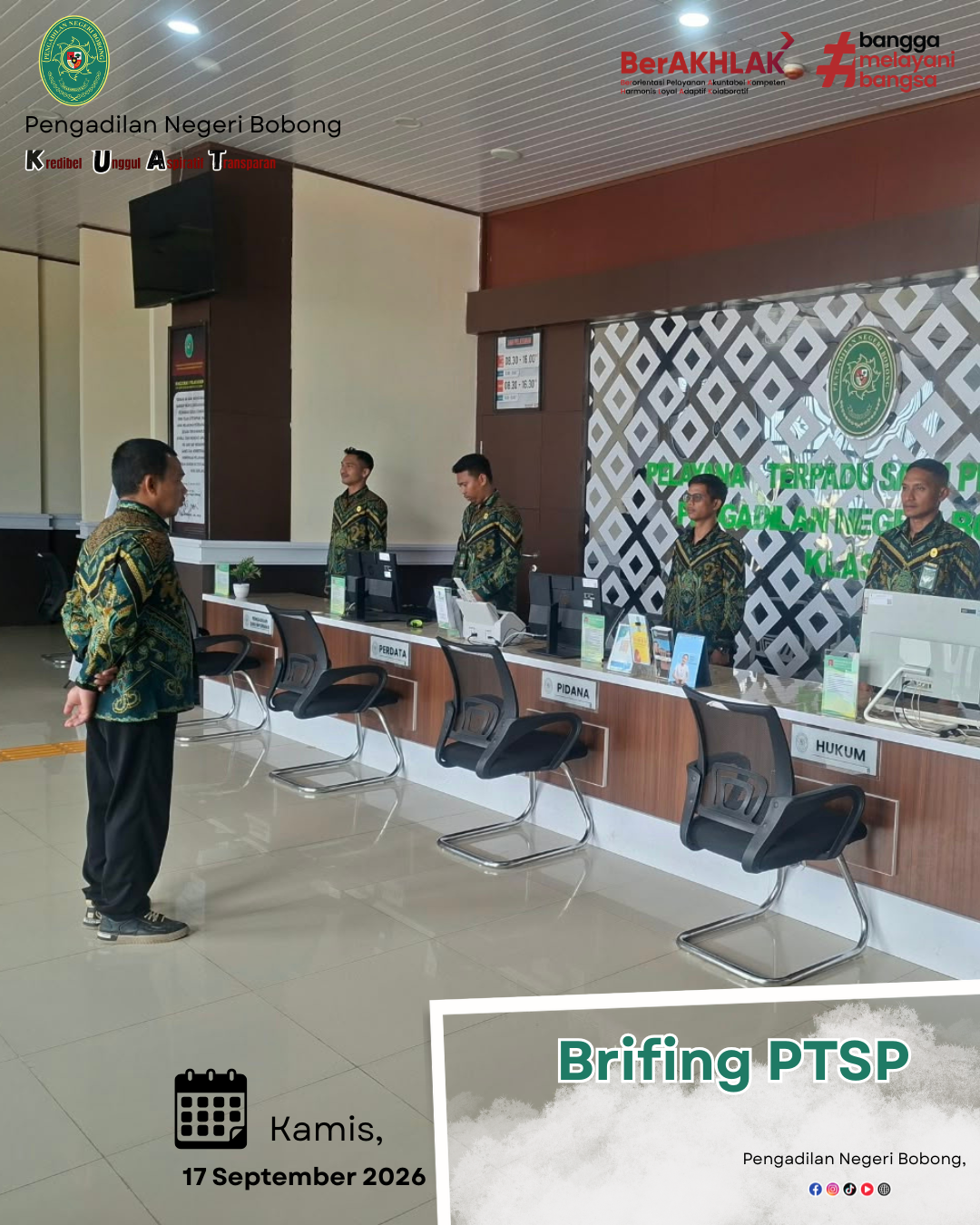 Pengadilan Negeri Bobong Gelar Briefing PTSP untuk Tingkatkan Kualitas Pelayanan